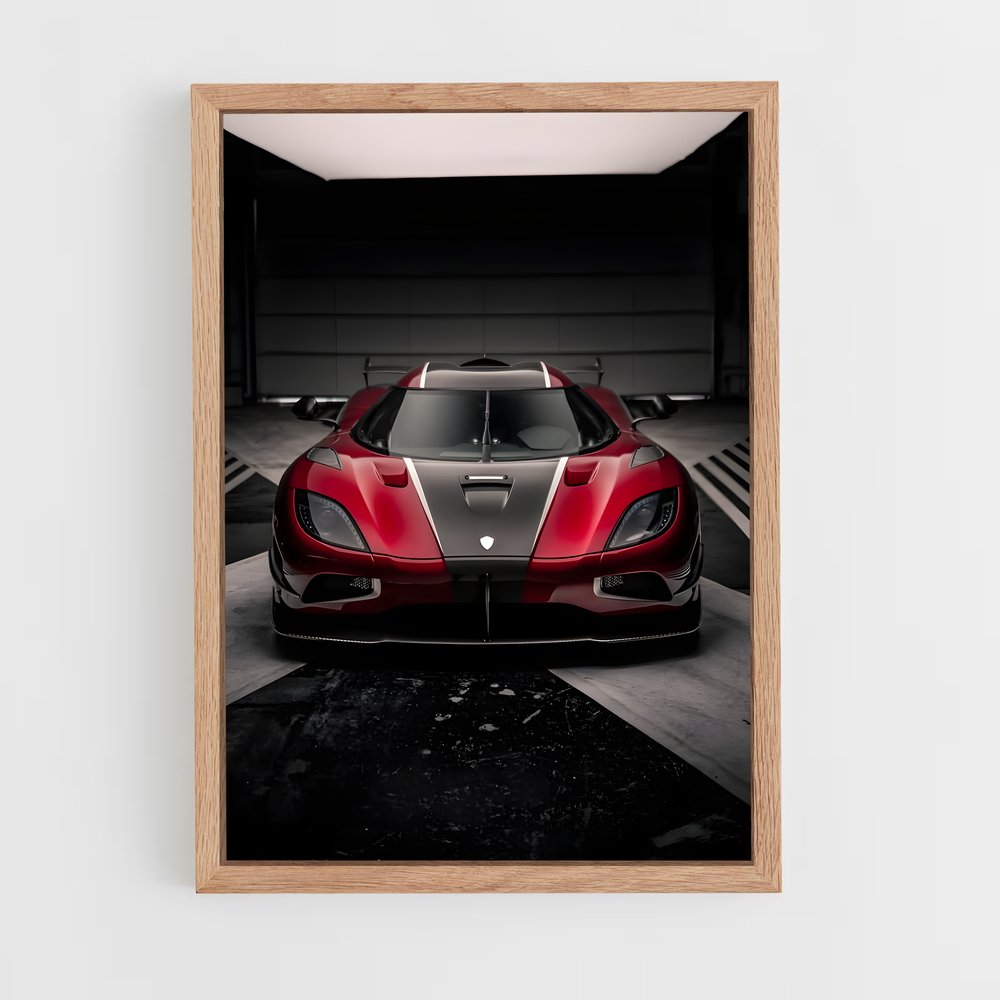 Poster Agera Noir et Rouge – affiche Koenigsegg (vue 4)